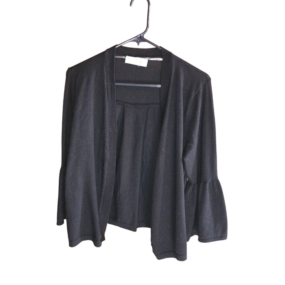 Black Open Front Cardigan